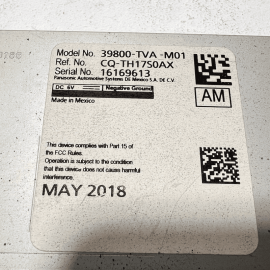 2018-2020 Honda Accord Sport Radio Receiver Tuner Control Module Unit OEM