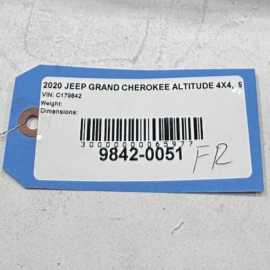 JEEP GRAND CHEROKEE 2019-2021 FRONT PASSENGER SIDE DOOR REAR VIEW MIRROR OEM PXJ