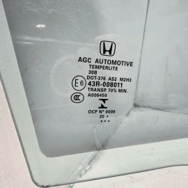 2016 - 2021 Honda Civic Rear Passenger Side Door Window Glass OEM