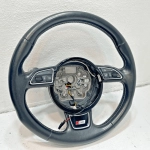 2013-2018 AUDI S6 STEERING WHEEL HEATED W/ PADDLES & SWITCHES LEATHER BLACK OEM