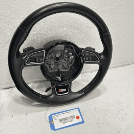 2013-2018 AUDI S6 STEERING WHEEL HEATED W/ PADDLES & SWITCHES LEATHER BLACK OEM