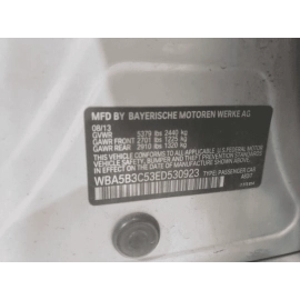 2011-2016 BMW 535i xDrive Rear Right Interior Door Panel Handle Cover Trim OEM