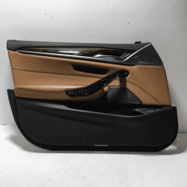 18-2022 BMW 530E G30 FRONT LEFT DRIVER  SIDE INTERIOR DOOR PANEL TRIM OEM COGNAC