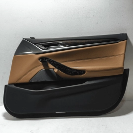 18-22 BMW 530E G30 FRONT  PASSENGER SIDE INTERIOR DOOR PANEL TRIM OEM COGNAC
