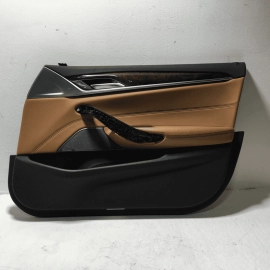 18-22 BMW 530E G30 FRONT  PASSENGER SIDE INTERIOR DOOR PANEL TRIM OEM COGNAC