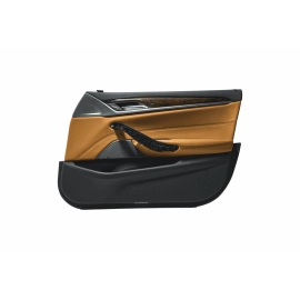 18-22 BMW 530E G30 FRONT  PASSENGER SIDE INTERIOR DOOR PANEL TRIM OEM COGNAC