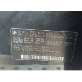 2008-2013 BMW X5 35I FRONT LEFT DRIVER SIDE UPPER SEAT FRAME BACKREST OEM