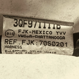 2021 Volkswagen Atlas Steering Gear Wire Harness OEM