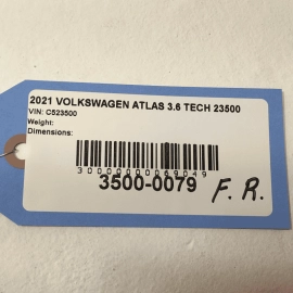 2021-2025 VOLKSWAGEN ATLAS FRONT PASSENGER SIDE SEATBELT RETRACTOR  OEM