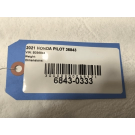2021 HONDA PILOT REAR BODY WIRE WIRING HARNESS CABLE OEM