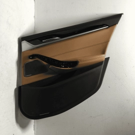 18-22 BMW 530E G30 REAR  PASSENGER SIDE INTERIOR DOOR PANEL TRIM OEM COGNAC