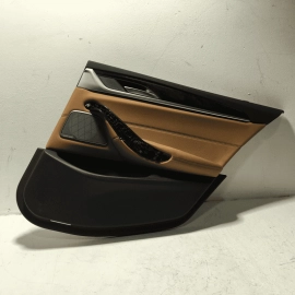 18-22 BMW 530E G30 REAR  PASSENGER SIDE INTERIOR DOOR PANEL TRIM OEM COGNAC