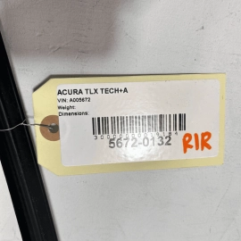 2015-2020 ACURA TLX REAR RIGHT PASENGER SIDE DOOR WINDOW GLASS RUN CHANNEL 