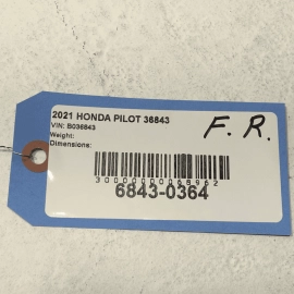 2016-2022 HONDA PILOT FRONT PASSENGER SIDE FENDER WHEEL ARCH FLARE MOLDING