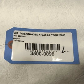 2021 - 2023 VOLKSWAGEN ATLAS REAR LEFT DRIVER SIDE INNER TAIL LIGHT ASSEMBLY OEM