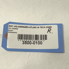 2021- 2024 VOLKSWAGEN ATLAS REAR PASSENGER SIDE OUTER TAILLIGHT LED LAMP OEM