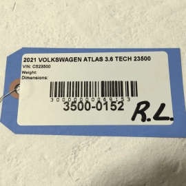 2018-2024 VOLKSWAGEN ATLAS REAR LEFT DRIVER SIDE DOOR FIXED WINDOW GLASS OEM