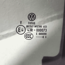 2018-2024 VOLKSWAGEN ATLAS REAR LEFT DRIVER SIDE DOOR FIXED WINDOW GLASS OEM