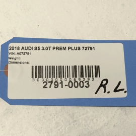 2018-2023 AUDI S5 REAR DRIVER SIDE DOOR WINDOW GLASS WEATHERSTRIP SEAL OEM