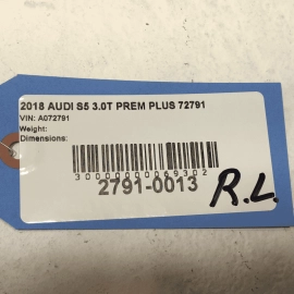 2018-2020 AUDI S5 SPORTBACK REAR DRIVER SIDE DOOR TRIM COVER PANEL OEM