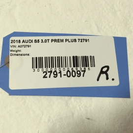 2018-2024 AUDI S5 REAR RIGHT PASSENGER SIDE QUARTER WINDOW GLASS OEM