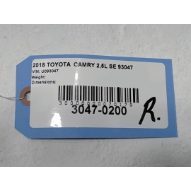 TOYOTA CAMRY FRONT RIGHT PASSENGER SIDE SUN VISOR SUNVISOR 2018-2024 OEM GRAY