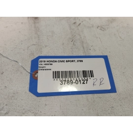 2018-2020 Honda Civic Rear Right Passenger Door Window Glass OEM