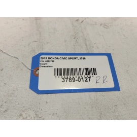 2018-2020 Honda Civic Rear Right Passenger Door Window Glass OEM