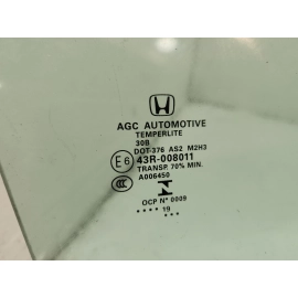 2018-2020 Honda Civic Rear Right Passenger Door Window Glass OEM
