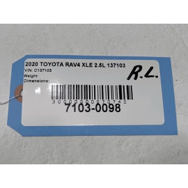 2019-2024 TOYOTA RAV4 REAR LEFT DRIVER SIDE DOOR WINDOW GLASS OEM