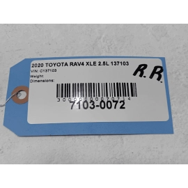 2019-2024 TOYOTA RAV4 REAR PASSENGER SIDE DOOR WINDOW REGULATOR W/ MOTOR OEM
