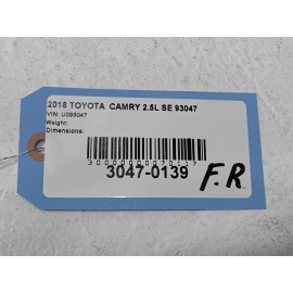 TOYOTA CAMRY 2018-2025 FRONT RIGHT PASSENGER SIDE DOOR WINDOW REGULATOR OEM