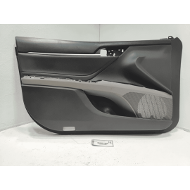 2018 Toyota Camry Front Left Driver Door Trim Panel Leather Gray OEM