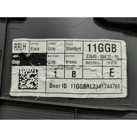 2018 TOYOTA CAMRY REAR LEFT DRIVER SIDE  INTERIOR DOOR PANEL TRIM COVER OEM