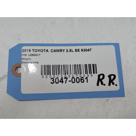 2018-2025 TOYOTA CAMRY REAR PASSENGER SIDE DOOR EXTERIOR HANDLE BLACK 218 OEM