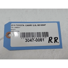 2018-2025 TOYOTA CAMRY REAR PASSENGER SIDE DOOR EXTERIOR HANDLE BLACK 218 OEM