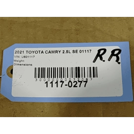 2018-24 TOYOTA CAMRY SE XSE REAR RIGHT PASSENGER FENDER LINER SPLASH SHIELD OEM