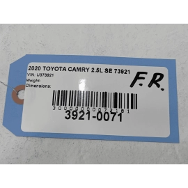 TOYOTA CAMRY FRONT RIGHT PASSENGER SIDE EXTERIOR DOOR HANDLE BASE OEM 2018-2024
