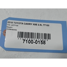 2018 TOYOTA CAMRY XSE 2.5L BODY FLOOR MAIN WIRE WIRING HARNESS CABLE OEM