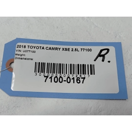 2018 TOYOTA CAMRY  FRONT RIGHT PASSENGER SIDE HEADLIGHT LAMP LIGHT FULL LED OEM