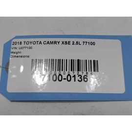 2018-2019 TOYOTA CAMRY XSE TRUNK LUGGAGE ROOM WIRING HARNESS WIRE OEM