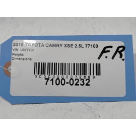 TOYOTA SE XSE CAMRY FRONT PASSENGER SIDE FENDER LINER SPLASH SHIELD OEM 18-2024