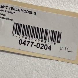 TESLA MODEL S 2012 - 2020 Front Seat Rail Track Trim Rear Outer End Slide C