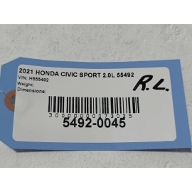 HONDA CIVIC REAR DRIVER SIDE WINDOW INNER BELT WEATHERSTRIP SEAL OEM 2016-2021 HONDA CIVIC REAR DRIVER SIDE WINDOW INNER BELT WEATHERSTRIP SEAL OEM 2016-2021