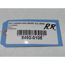 HONDA CIVIC REAR LEFT OR RIGHT DOOR BODY WEATHERSTRIP INNER SEAL 2016-2021 OEM