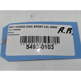 2016-2021 HONDA CIVIC REAR PASSENGER DOOR WINDOW GLASS RUN CHANNEL SEAL OEM