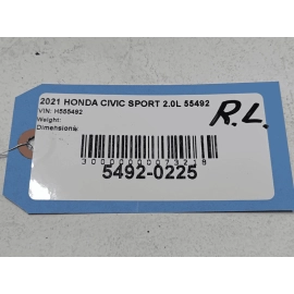 HONDA CIVIC REAR LEFT DRIVER SIDE QUARTER SPLASH SHIELD OEM 2019-2021