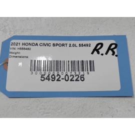 HONDA CIVIC REAR RIGHT PASSENGER SIDE QUARTER SPLASH SHIELD OEM 2019-2021