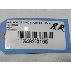 HONDA CIVIC 2016-2021 REAR PASSENGER SIDE DOOR WINDOW GLASS SASH CHANNEL OEM