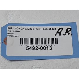 2019-2021 Honda Civic Rear Passenger Door Exterior Handle Cover Cap OEM NH797M